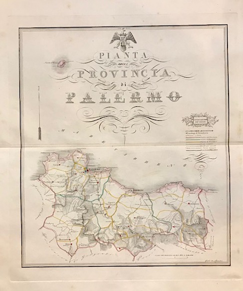 De Sanctis Gabriello Pianta della Provincia di Palermo 1856 Napoli